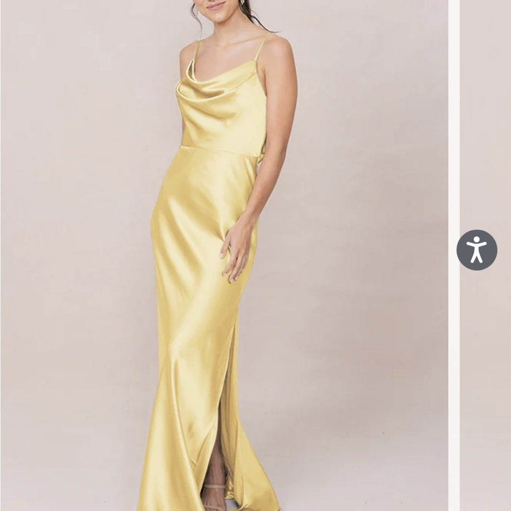 Elegant Yellow Satin Gown